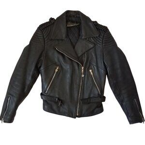 Hein Gericke HARLEY DAVIDSON Moto Jacket Vtg 80s Women's Lined Slim Cut Leather